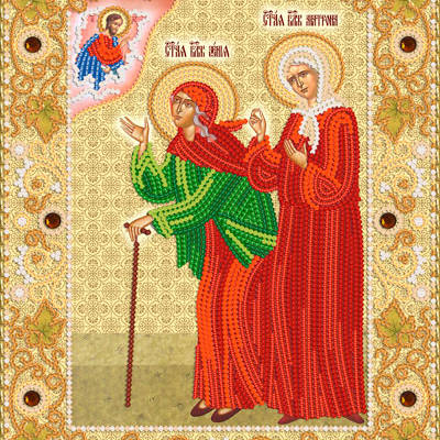 изображение: икона для вышивки бисером Икона Блаженных Ксении Петербургской и Матроны Московской