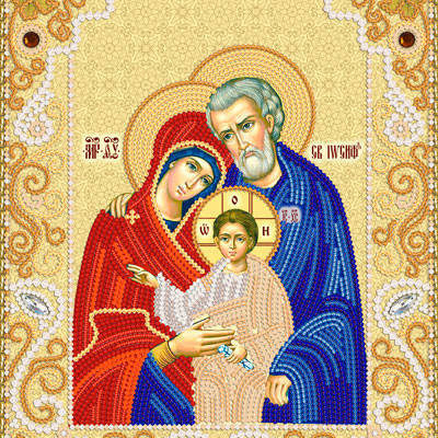 изображение: схема для вышивки бисером именной иконы Святое Семейство