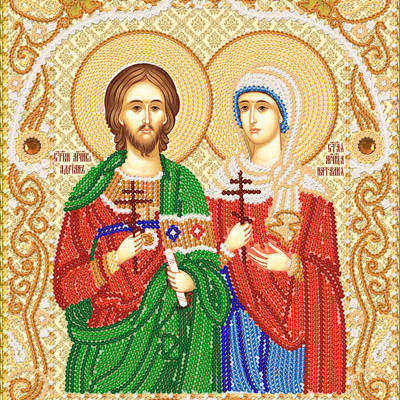 изображение: икона для вышивки бисером Святые мученики Адриан и Наталия