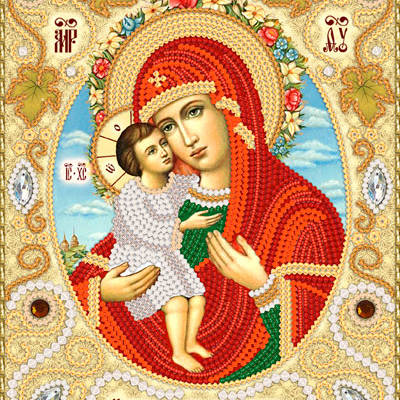 изображение: Жировицкая икона Божией Матери, вышитая бисером
