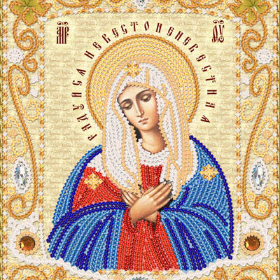изображение: схема для вышивки бисером иконы Божией Матери Умиление