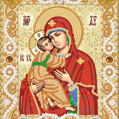 изображение: икона для вышивки бисером Владимирская икона Божией Матери