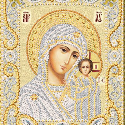 изображение: икона для вышивки бисером Венчальная пара. Богородица Казанская
