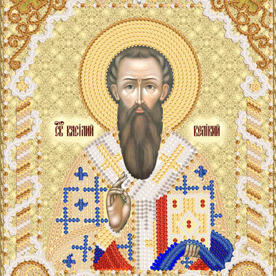 изображение: схема для вышивки бисером именной иконы Св. Василий Великий