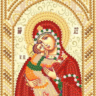 Схема для вышивки бисером Богородица Владимирская