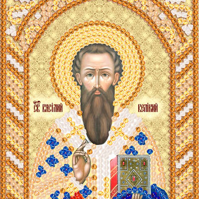 изображение: схема для вышивки иконы бисером Св. Василий Великий