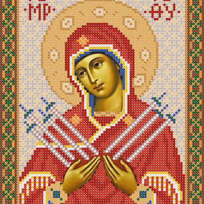 изображение: схема для вышивки бисером Богородица Семистрельная