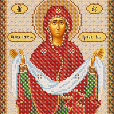 изображение: схема для вышивки бисером Икона Покров Пресвятой Богородицы