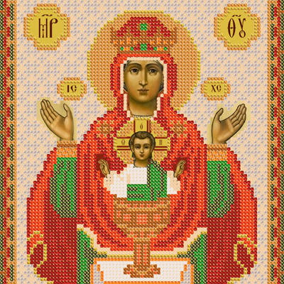 изображение: схема для вышивки бисером Икона Богородицы Неупиваемая чаша