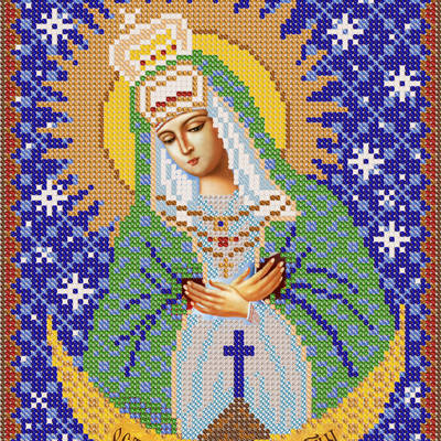 изображение: схема для вышивки бисером Богородица Остробрамская