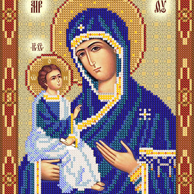 изображение: икона для вышивки бисером Иерусалимская икона Божией Матери