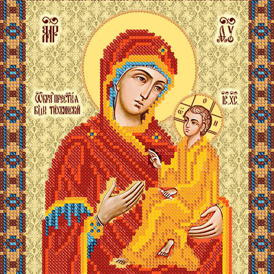 изображение: икона для вышивки бисером Тихвинская икона Божией Матери