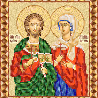 Схема для вышивки бисером Св. мученики Адриан и Наталия
