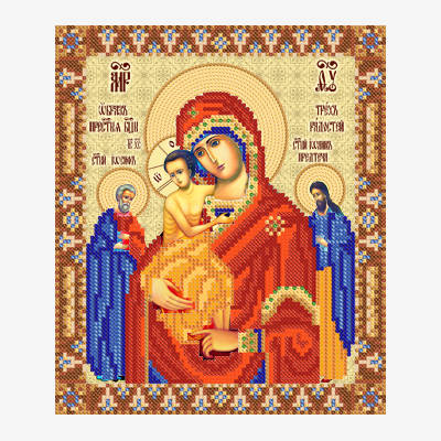 изображение: схема для вышивки бисером Икона Божией Матери Трех радостей