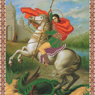 изображение: схема для вышивки бисером иконы Георгий Победоносец