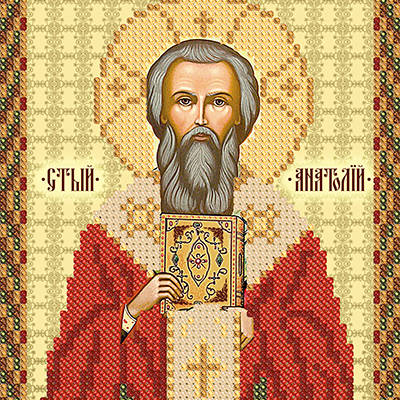 изображение: именная икона для вышивки бисером Св. Анатолий, Патриарх Константинопольский