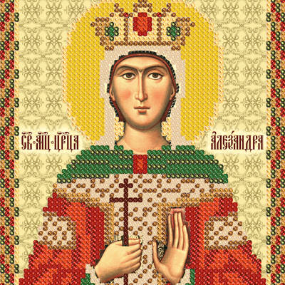 изображение: именная икона для вышивки бисером Св. Мч. Царица Александра