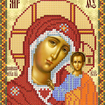 фото: схема для вышивки бисером Икона Богородица Казанская