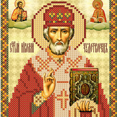 фото: схема для вышивки бисером икона Св. Николай Чудотворец