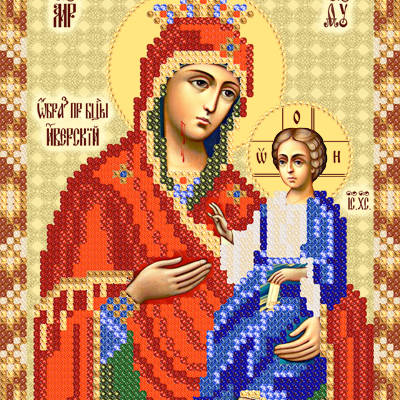 Схема для вышивки бисером Иверская икона Божией Матери