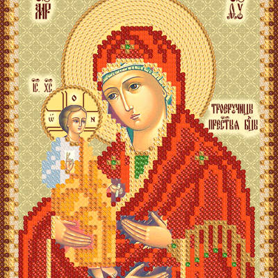 Схема для вышивки бисером Икона Божией Матери Троеручица