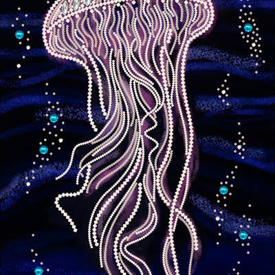 фото: картина, вышитая бисером, Медуза