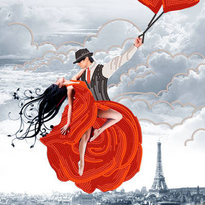 фото: картина для вышивки бисером, Над крышами Парижа