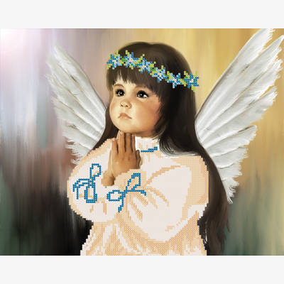 фото: схема для вышивки бисером Девочка ангел