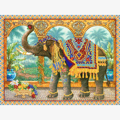 Схема для вышивки бисером Индийский слон