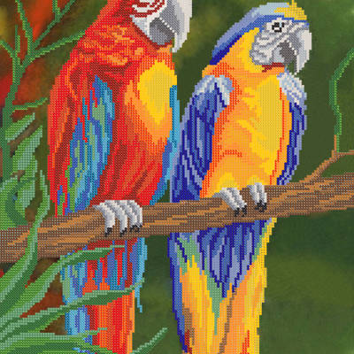 фото: картина для вышивки бисером Яркие птицы