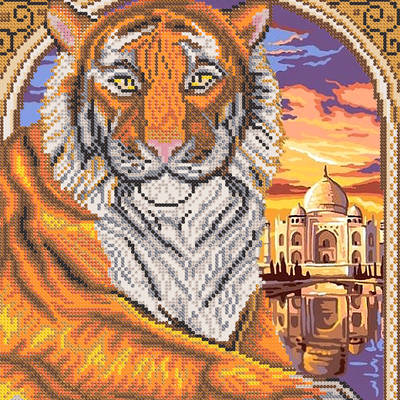 фото: схема для вышивки бисером Тигр в арке