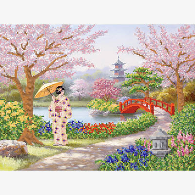 Схема для вышивки бисером Сад цветущей сакуры