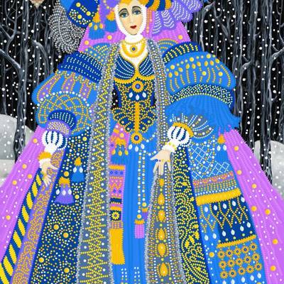 фото: картина для вышивки бисером Рождественская чаровница