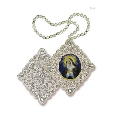 изображение: икона для вышивания бисером на пластиковой канве, Образ Пресвятой Богородицы Остробрамская