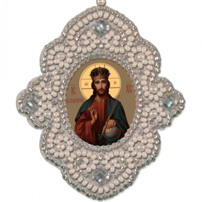 изображение: икона для вышивания бисером на пластиковой канве Господь Вседержитель