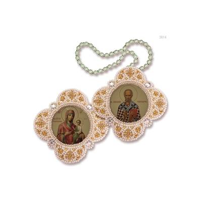 изображение: икона для вышивания бисером на пластиковой канве, Икона Богородица Скоропослушница - Св Николай Чудотворец