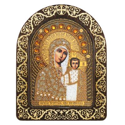 изображение: икона для вышивки бисером в рамке-киоте Образ Преподобной Богородицы Казанской