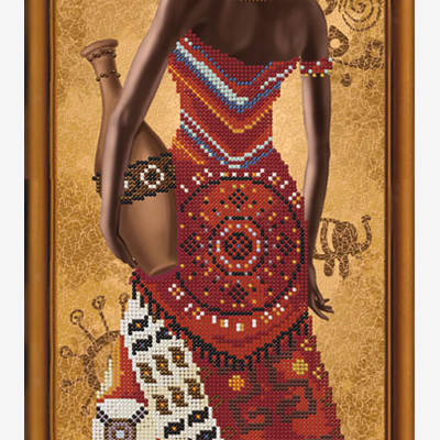 Набор для вышивки бисером Африканка с кувшином
