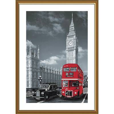 фото: картина, вышитая нитками на фоновой канве, Лондон