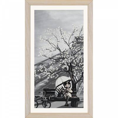фото: картина для вышивки крестиком на канве с фоновым изображением Париж