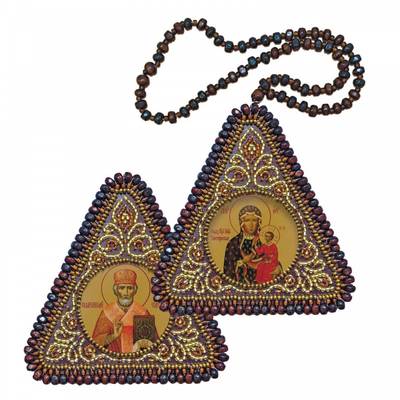 Набор для вышивания двухсторонней иконы Богородица Одигитри я и Николай Чудотворец