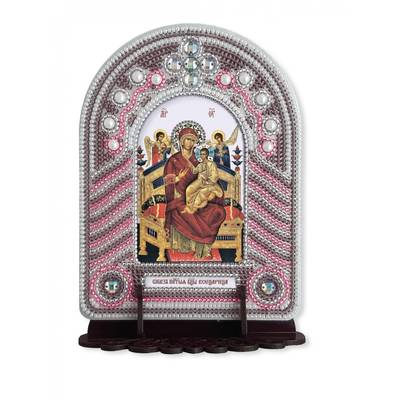 изображение: икона, в вышитой бисером в рамке-киоте Богородица Всецарица
