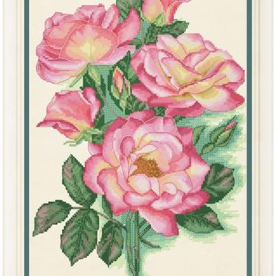 фото: картина для вышивки крестиком, Садовые розы