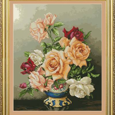 фото: картина для вышивки крестиком, Букет роз