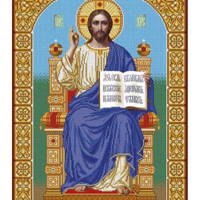 изображение: икона для вышивки бисером, Образ Спаситель на престоле