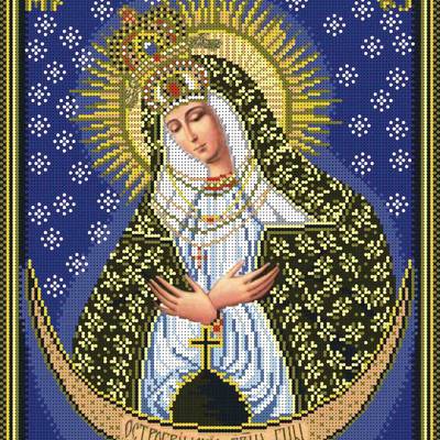 изображение: икона для вышивки бисером Остробрамская Богородица