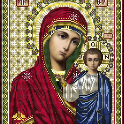 изображение: икона для вышивки бисером Казанская Богородица
