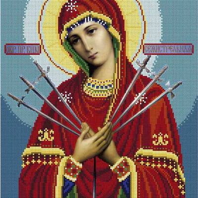 изображение: икона для вышивки бисером Семистрельная Богородица
