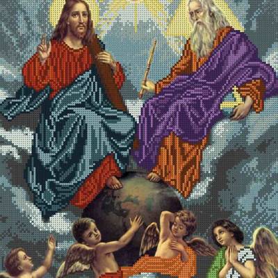 изображение: икона для вышивки бисером Бог Отец, Бог Сын и Дух Святой