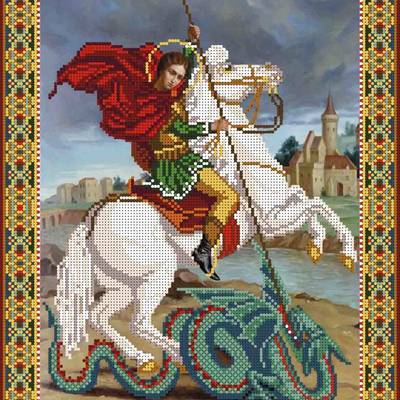 изображение: икона для вышивки бисером Святой Георгий Победоносец